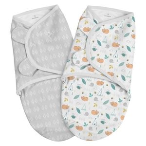 SwaddleMe Velcro Swaddle 2 pk Grey / Forest Print
